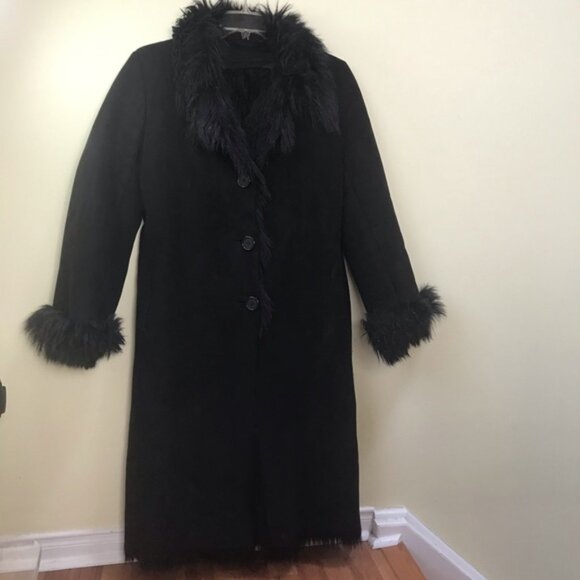 Roxy Vintage Y2K Faux Fur Shearling Coat Jacket Pockets Collar Lined Cozy Warm L - Picture 3 of 16